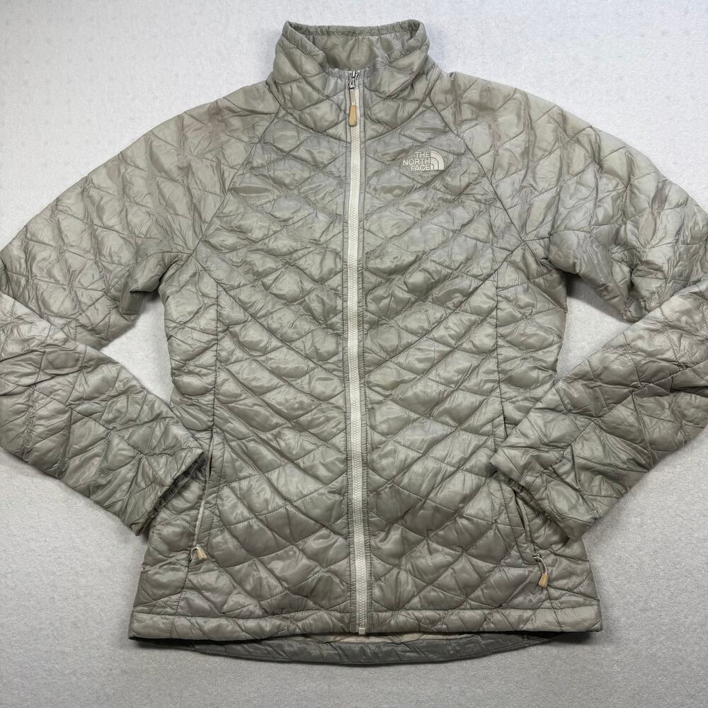 The North Face ThermoBall Jacket Women’s Small Silver Gray Quilted Puffer